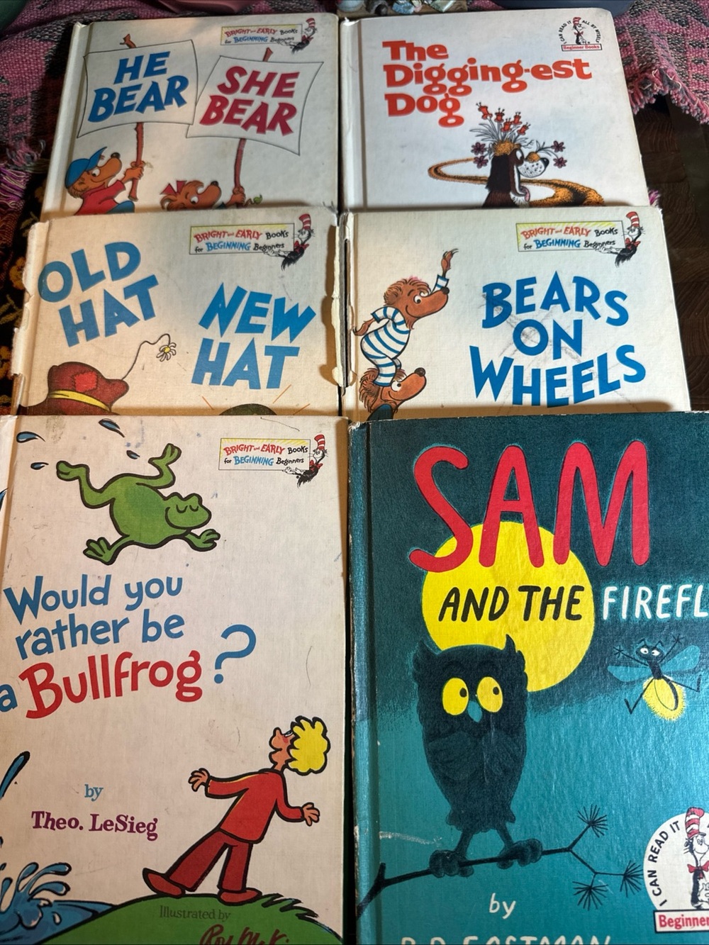 P.D. Eastman Berenstain Mckie Perkins Books Lot of 6 Go, Dog. Go Dr Seuss 50-70s